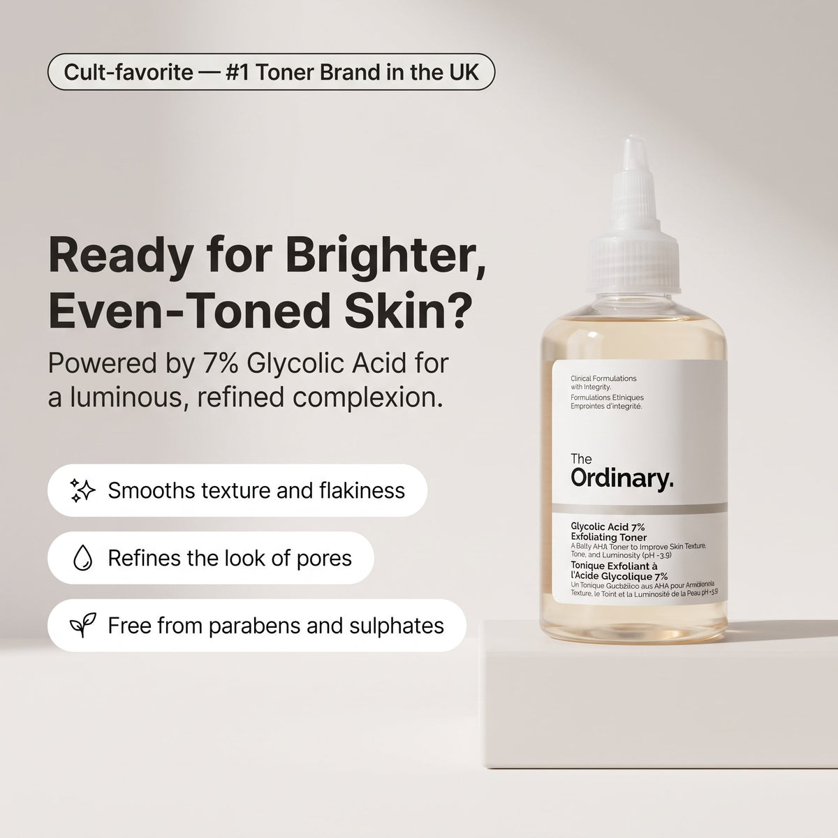 The Ordinary Glycolic Acid 7% Exfoliating Toner - 100ml
